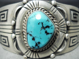 Important Vintage Native American Navajo Turquoise Craig Sterling Silver Bracelet-Nativo Arts