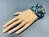 Chunky Dunky Turquoise Vintage Native American Navajo Sterling Silver Bracelet-Nativo Arts
