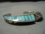 Important Vintage Native American Navajo Lonn Parker Double Technique Turquoise Bracelet-Nativo Arts