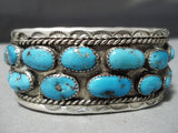 Important Vintage Native American Navajo Tommy Tso Turquoise Sterling Silver Bracelet Old-Nativo Arts