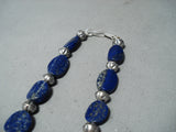 Incredible Navajo Lapis Sterling Silver Necklace Native American-Nativo Arts