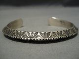 Incredible Vintage Native American Navajo Detailed Sterling Silver Hand Tooled Bracelet-Nativo Arts