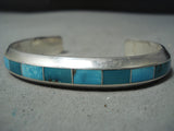 Coonsis Zuni Kingman Turquoise Sterling Silver Bracelet Native American-Nativo Arts