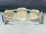 Native American Amazing Triple Squared Lapis Southwest Sterling Silver Bracelet-Nativo Arts