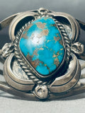 One Opf The Best Ever Vintage Native American Navajo Blue Gem Turquoise Sterling Silver Bracelet-Nativo Arts