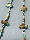Very Rare Vintage Native American Navajo Chunky Royston Turquoise Sterling Silver Necklace-Nativo Arts