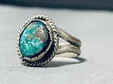Rare Turquoise Vintage Native American Navajo Sterling Silver Ring Old-Nativo Arts