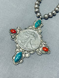 Exceptional Vintage Native American Navajo Damale Turquoise Sterling Silver Necklace-Nativo Arts