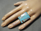 Unique Modern Navajo Turquoise Opal Sterling Silver Ring Native American-Nativo Arts