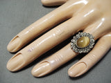 Incredible Vintage Navajo Tigers Eye Sterling Silver Ring Native American Old-Nativo Arts