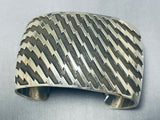 Advanced Silver Work!! Quality Native American Navajo Sterling Silver Wide Bracelet-Nativo Arts