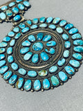 Grand Huge Vintage Native American Navajo Turquoise Sterling Silver Necklace-Nativo Arts