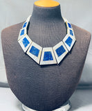 Native American Best Santo Domingo Lapis Inlay Sterling Silver Necklace-Nativo Arts