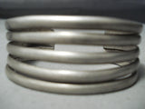 Exceptional Vintage Navajo Sterling Silver Heavy Bracelet Old Native American-Nativo Arts