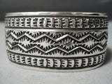 Important Vintage Navajo Sterling Silver Bracelet Native American Old-Nativo Arts