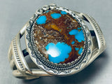 One Of The Finest Bisbee Turquoise Vintage Native American Navajo Sterling Silver Bracelet-Nativo Arts
