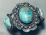 One Of The Best Vintage Native American Navajo Royston Turquoise Repoussed Bracelet-Nativo Arts