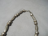 Impressive Vintage Native American Navajo Red Mountain Turquoise Sterling Silver Necklace Old-Nativo Arts
