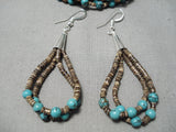 Native American Important Santo Domingo Jose Coriz Turquoise Heishi Sterling Silver Necklace-Nativo Arts