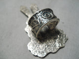 Huge Heavy Kachina Sterling Silver Native American Ring-Nativo Arts