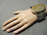 Huge Coin Native American #8 Turquoise Sterling Silver Bracelet Cuff-Nativo Arts