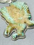 Huge Swooping Eagle Vintage Native American Navajo Royston Turquoise Sterling Silver Necklace-Nativo Arts