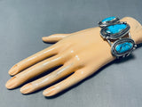 Important Turquoise Vintage Native American Navajo Sterling Silver Bracelet-Nativo Arts