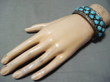 Dorothy Secatero Vintage Native American Navajo 14 Kingman Turquoise Sterling Silver Bracelet-Nativo Arts