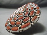 One Of The Biggest Ever Navajo Coral Sterling Silver Native American Ring-Nativo Arts