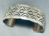 Important Vintage Native American Navajo Sterling Silver Bracelet Signed Nora Bill-Nativo Arts