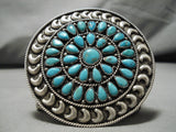 Important Vintage Native American Navajo Victor Moses Begay Turquoise Sterling Silver Pin Old-Nativo Arts