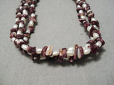 Native American Fabulous Vintage Santo Domingo Purple Shell Sterling Silver Necklace-Nativo Arts