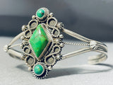 Very Rare Vintage Native American Navajo Orvil Jack Turquoise Sterling Silver Bracelet-Nativo Arts