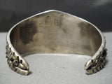 Detailed Petroglpyh Vintage Native American Navajo Turquoise Sterling Silver Bracelet Old-Nativo Arts
