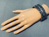 Very Important Vintage Native American Navajo Del Gordan Sterling Silver Concho Bracelet-Nativo Arts