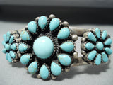 Amazing Vintage Native American Navajo #8 Turquoise Sterling Silver Bracelet-Nativo Arts