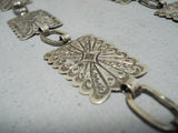 Detailed Vintage Native American Navajo Sterling Silver Intricate Concho Belt Old-Nativo Arts