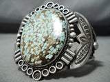 Colossal Vintage Native American Navajo #8 Turquoise Sterling Silver Bracelet-Nativo Arts