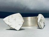 One Of The Most Unique Ever Native American Navajo White Agate Sterling Silver Bracelet-Nativo Arts