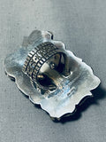 Unbelievable San Felipe Signed 8 Turquoise Sterling Silver Gekko Huge Ring-Nativo Arts