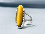 Alluring Native American Navajo Tigers Eye Sterling Silver Ring-Nativo Arts