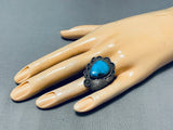 Edsitty Family Vintage Native American Navajo Turquoise Sterling Silver Ring Signed-Nativo Arts