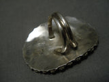 Important Vintage Native American Zuni Griffin Tsabetsaye Pearl Sterling Silver Ring Old-Nativo Arts
