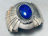 One Of The Best Vintage Native American Navajo Domed Lapis Sterling Silver Bracelet-Nativo Arts