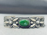 Important Damale Turquoise Vintage Native American Navajo Sterling Silver Bracelet-Nativo Arts