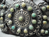 Master Darryl Becenti Vintage Native American Navajo Green Turquoise Sterling Silver Concho Belt-Nativo Arts