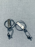 Wonderful Vintage Native American Zuni Blue Gem Turquoise Sterling Silver Earrings-Nativo Arts