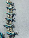 Intricvate Vintage Native American Zuni Turquoise Sterling Silver Squash Blossom Necklace-Nativo Arts