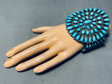 One Of The Best Ever Vintage Native American Navajo Turquoise Cluster Sterling Silver Bracelet-Nativo Arts