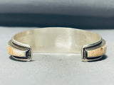 Douglas Signed Vintage Native American Navajo Turquoise Inlay Sterling Silver Inlay Bracelet-Nativo Arts